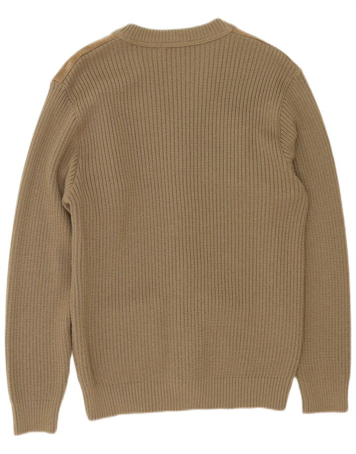 Malagrida Mens Cardigan Sweater Large Beige Wool