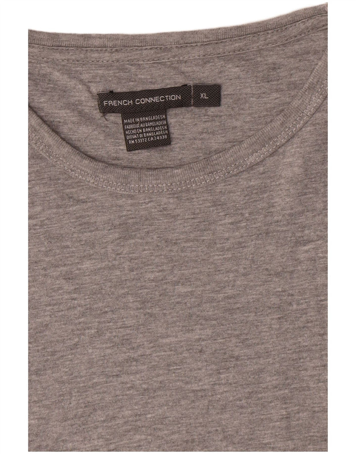 French Connection Mens T-Shirt Top XL Grey Flecked Cotton