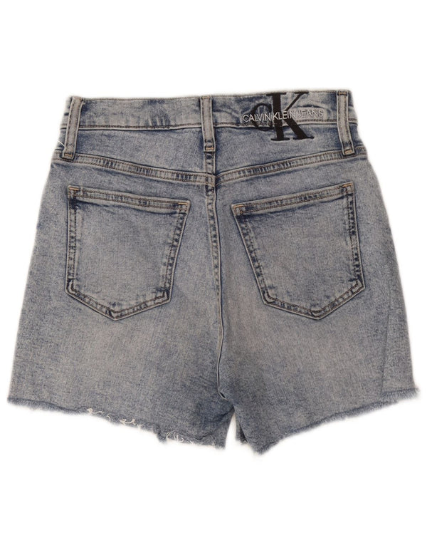 Calvin Klein Womens High Waist Denim Shorts W26 Small Blue Cotton