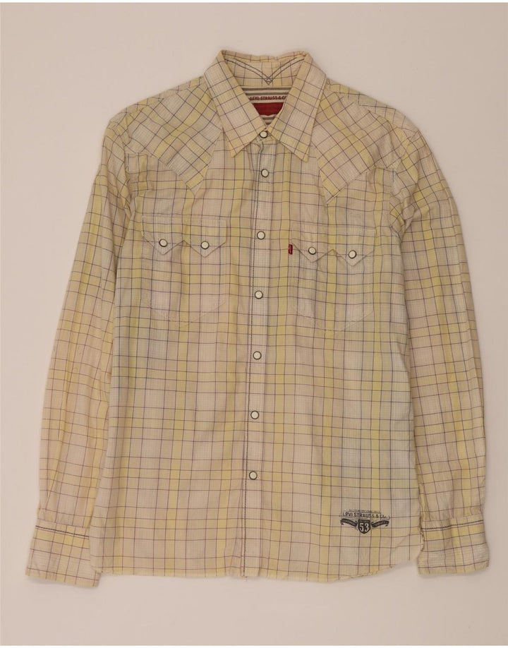 LEVI'S Mens Shirt Small Yellow Check Cotton Vintage Levi's and Second-Hand Levi's from Messina Hembry 