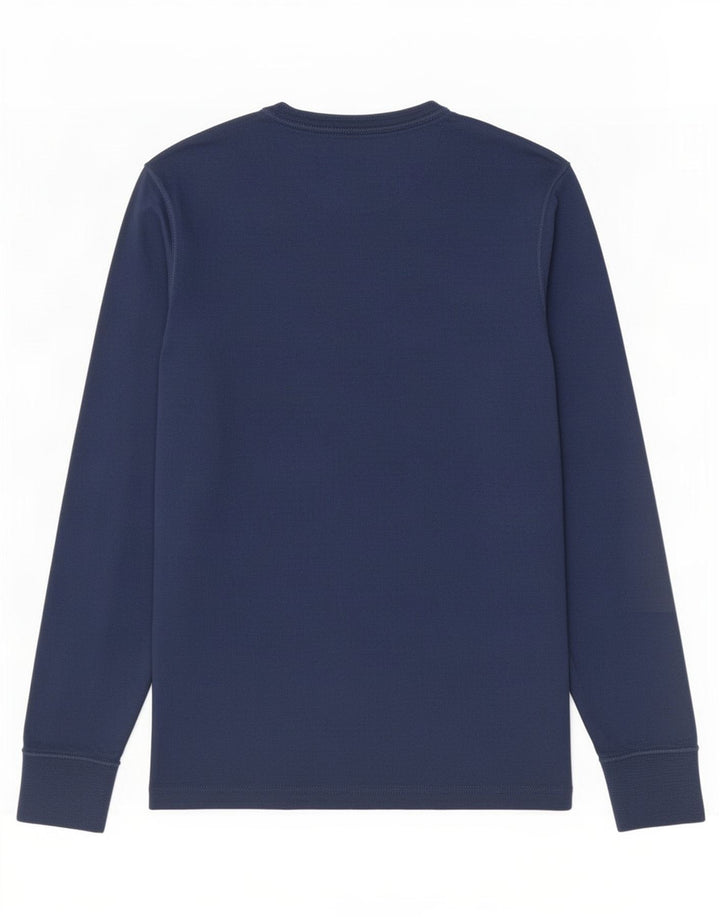 Superdry Mens Top Long Sleeve Medium Navy Blue Cotton