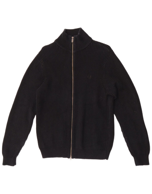 Fred Perry Mens Cardigan Sweater Medium Black Cotton
