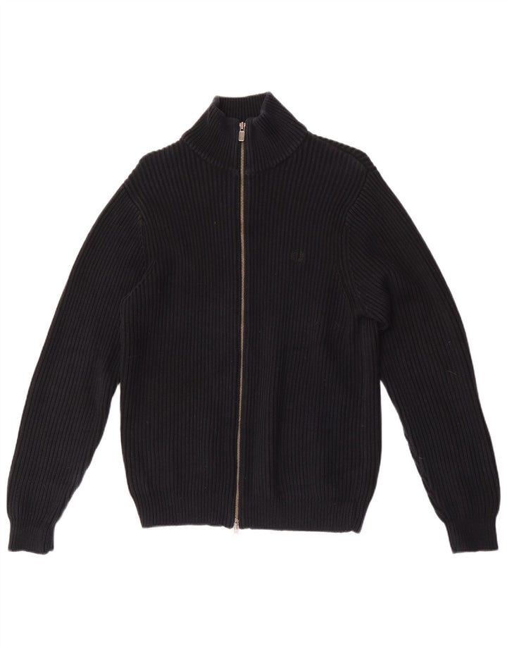 Fred Perry Mens Cardigan Sweater Medium Black Cotton