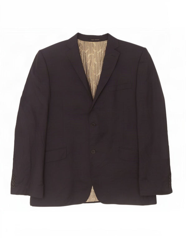 Ted Baker Mens 2 Button Blazer Jacket UK 44 2XL Navy Blue Wool