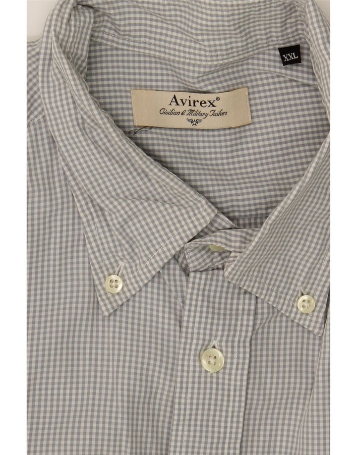 AVIREX Mens Shirt 2XL Grey Gingham Vintage Avirex and Second-Hand Avirex from Messina Hembry 