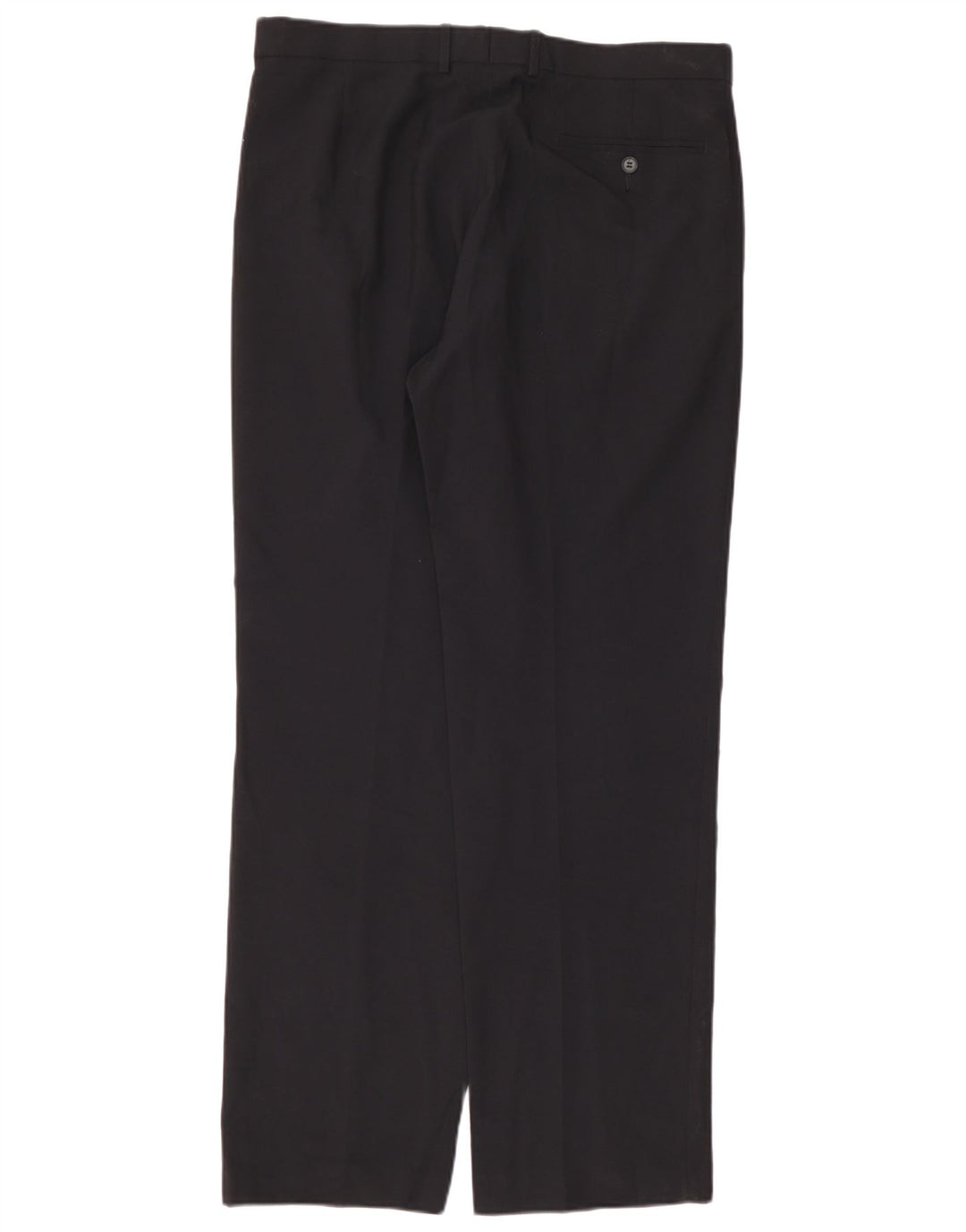 Marks & Spencer Mens Straight Suit Trousers W36 L33 Navy Blue Polyester