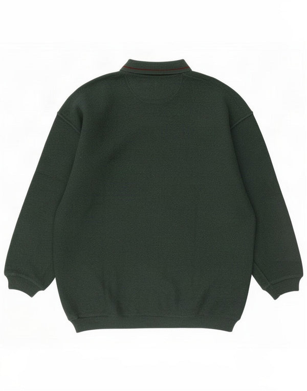 Vintage Mens Polo Neck Jumper Sweater Large Green