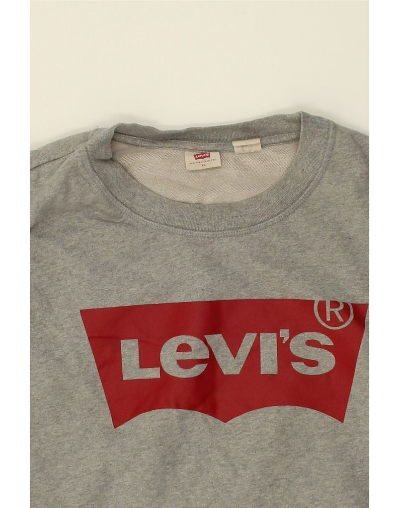 LEVI'S Mens Graphic Sweatshirt Jumper XL Grey Cotton | Vintage Levi's | Thrift | Second-Hand Levi's | Used Clothing | Messina Hembry 