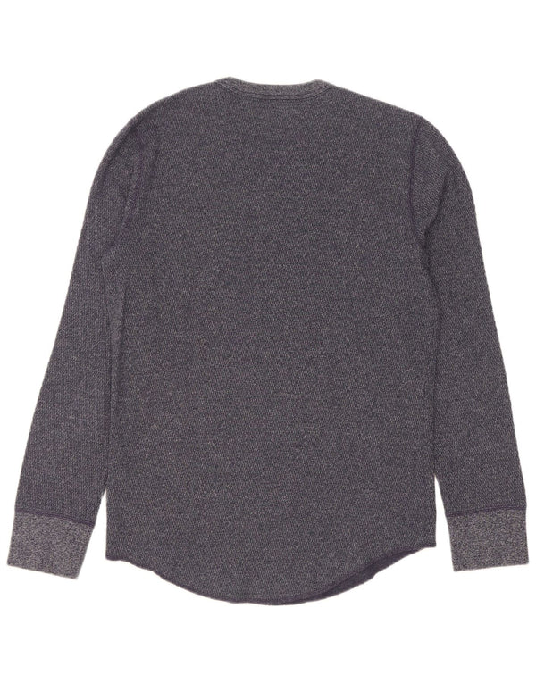 Hollister Mens Top Long Sleeve Small Navy Blue Flecked Cotton