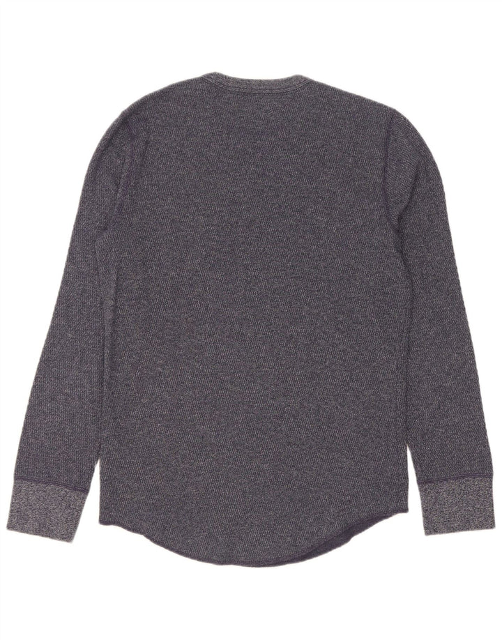 Hollister Mens Top Long Sleeve Small Navy Blue Flecked Cotton