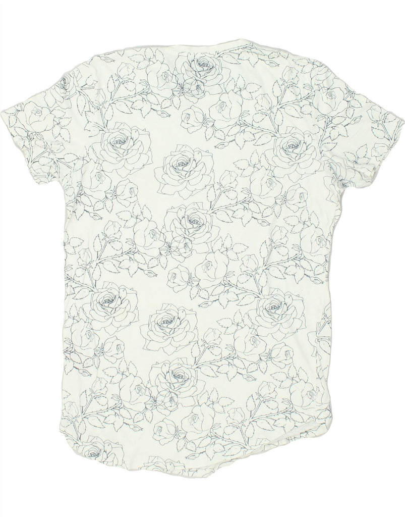 JACK & JONES Womens Graphic T-Shirt Top UK 16 Large White Floral Cotton | Vintage Jack & Jones | Thrift | Second-Hand Jack & Jones | Used Clothing | Messina Hembry 