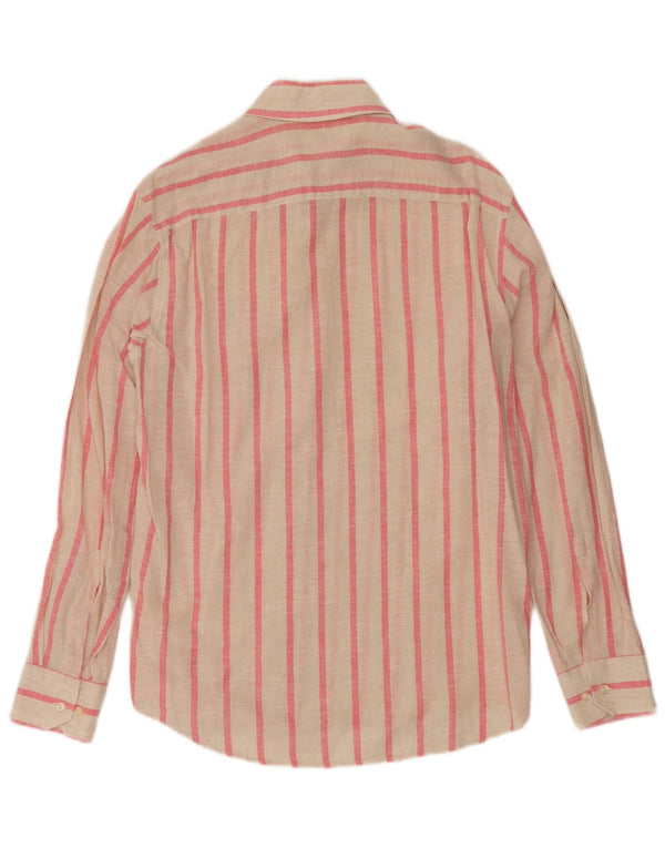 Vintage Mens Shirt Medium Off White Pinstripe