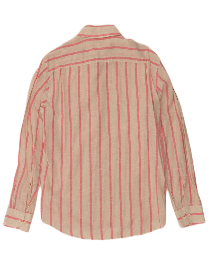 Vintage Mens Shirt Medium Off White Pinstripe