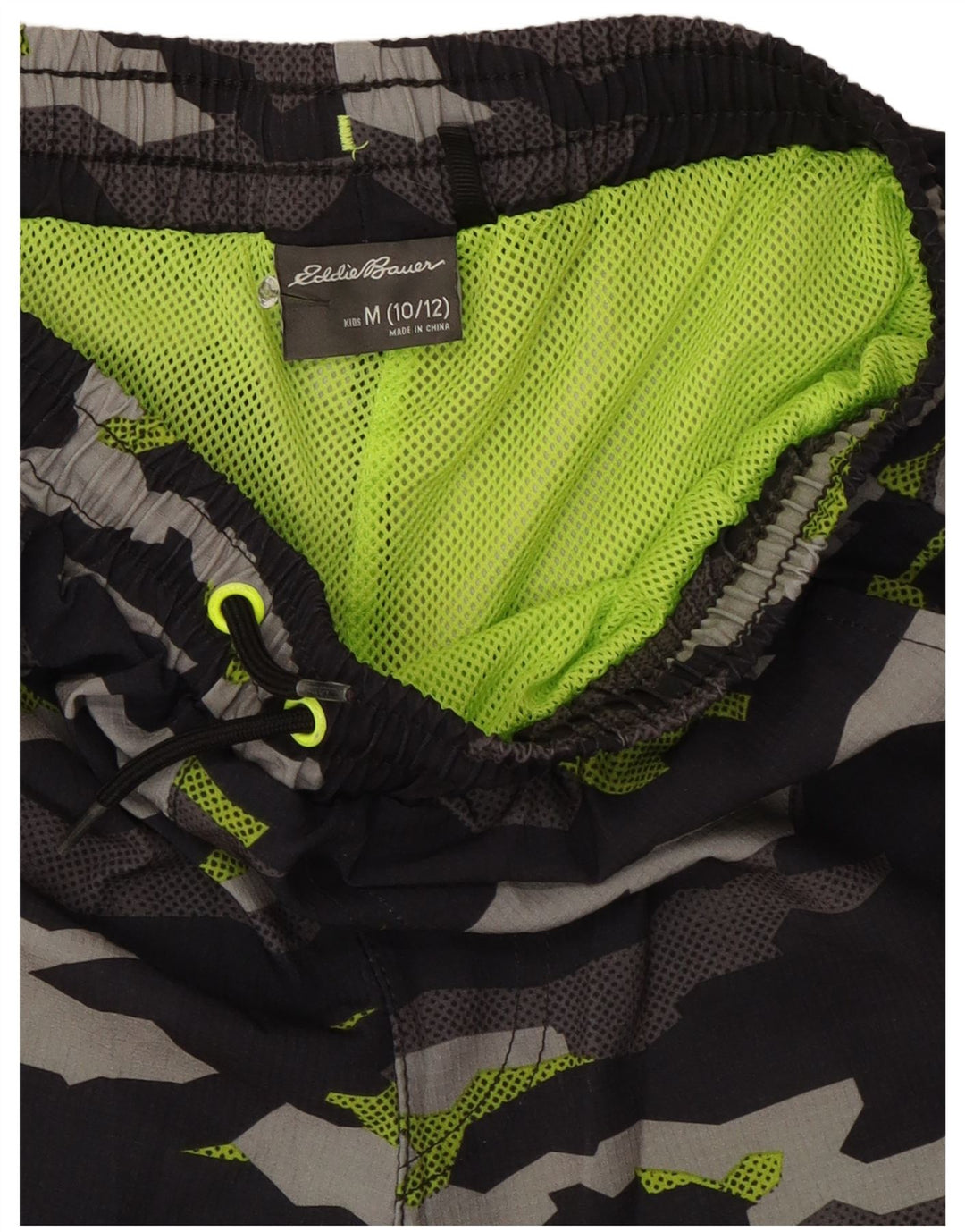 Eddie Bauer Boys Swimming Shorts 10-11 Years Medium Black Camouflage