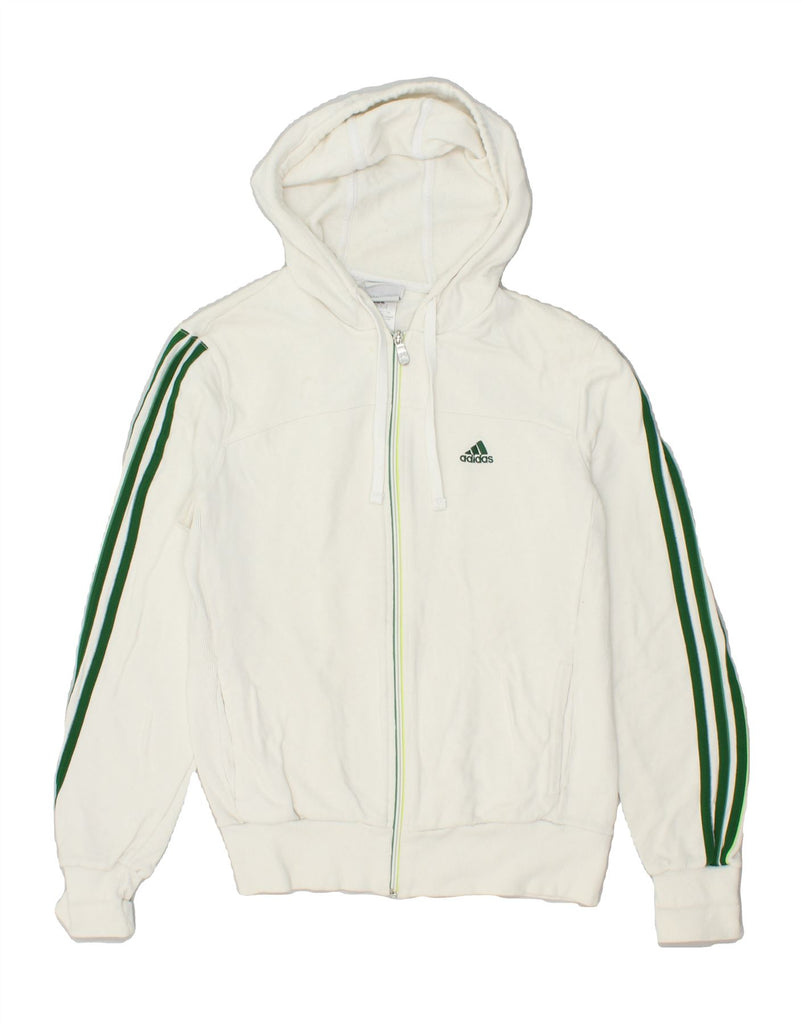 ADIDAS Mens Zip Hoodie Sweater UK 36/38 Small White Cotton | Vintage Adidas | Thrift | Second-Hand Adidas | Used Clothing | Messina Hembry 