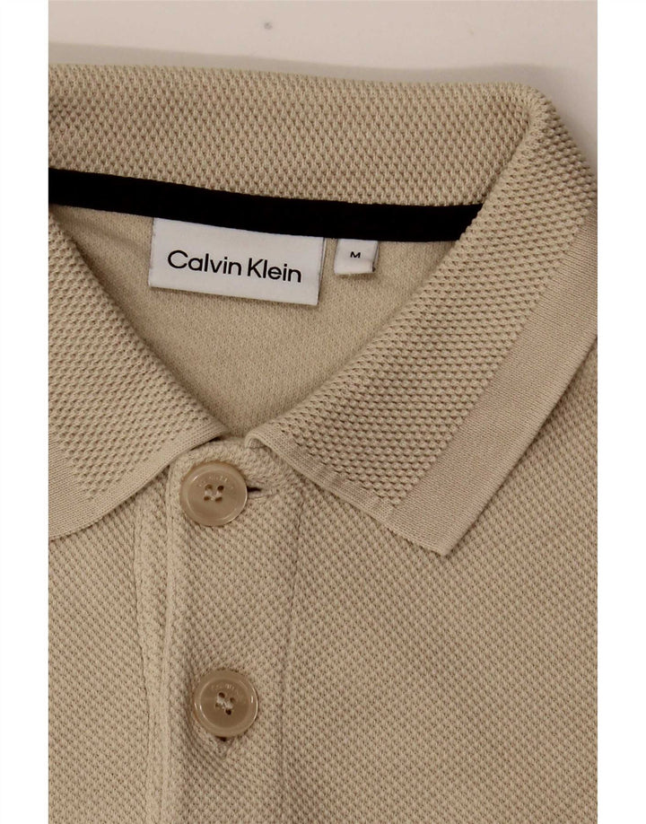 Calvin Klein Mens Polo Shirt Medium Beige
