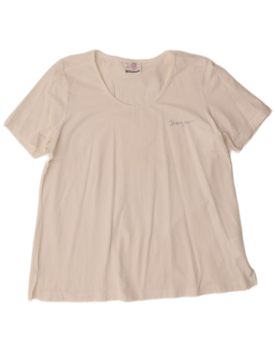 CHAMPION Womens Comfort Fit T-Shirt Top UK 20 2XL White Cotton