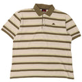 Kappa Mens Polo Shirt 3XL White Striped Cotton