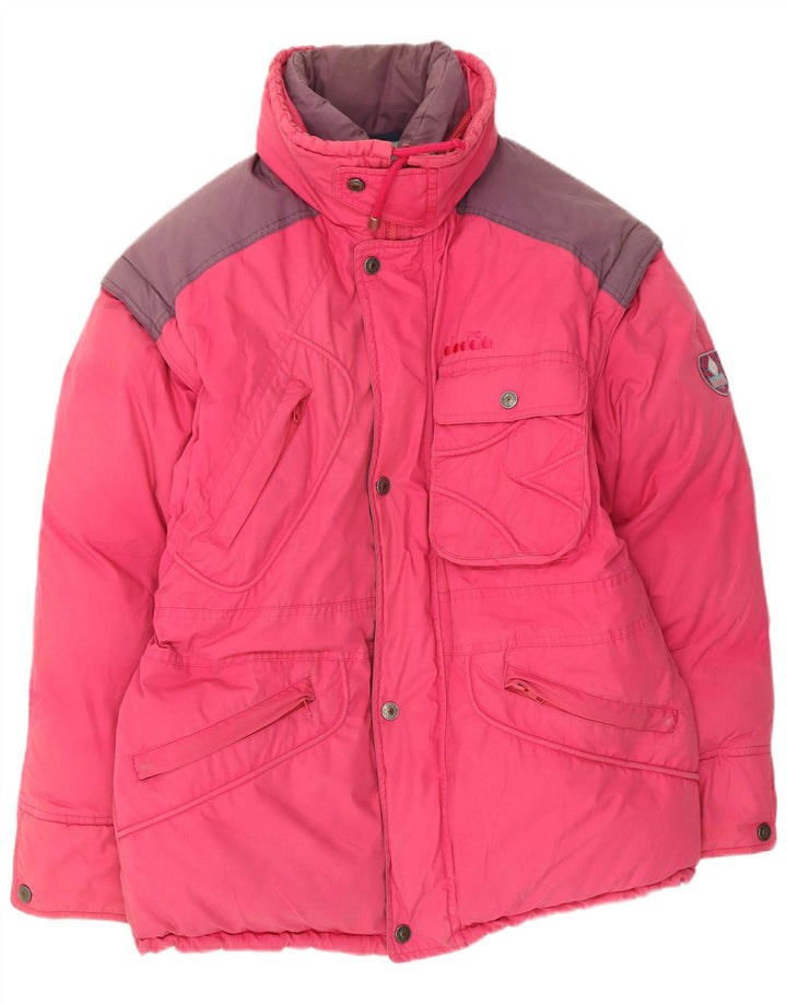 Diadora Mens Padded Jacket UK 36 Small Pink Colourblock Polyester