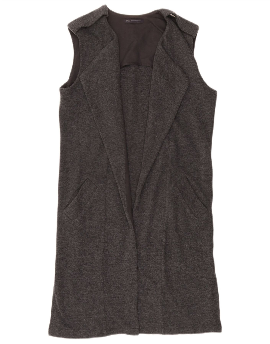 MARKS & SPENCER Womens Sleeveless Cardigan Sweater UK 8 Small  Grey