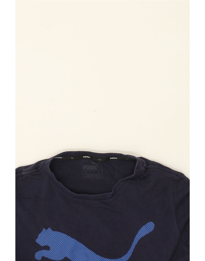 PUMA Boys Graphic T-Shirt Top 11-12 Years Navy Blue Cotton | Vintage Puma | Thrift | Second-Hand Puma | Used Clothing | Messina Hembry 