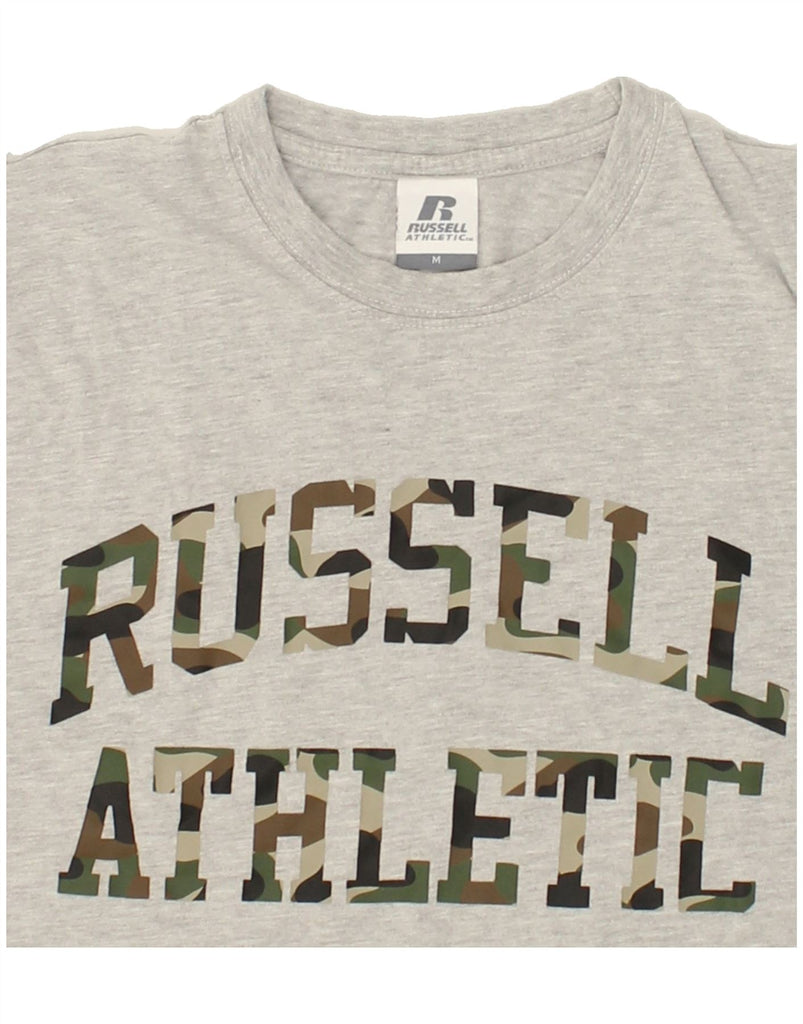 RUSSELL ATHLETIC Mens Graphic T-Shirt Top Medium Grey Cotton | Vintage Russell Athletic | Thrift | Second-Hand Russell Athletic | Used Clothing | Messina Hembry 