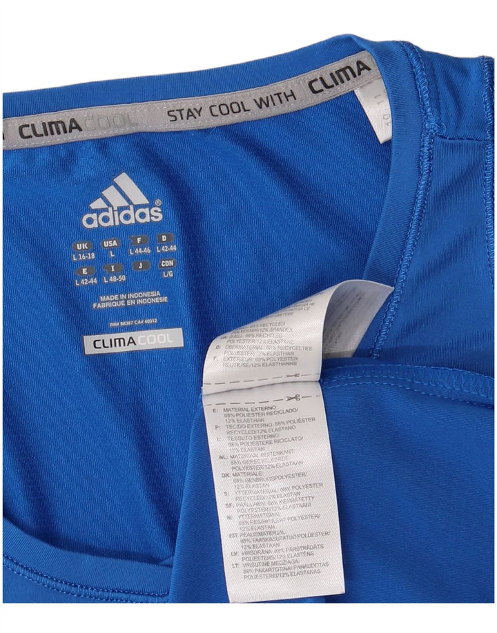 Adidas Womens Climacool Vest Top UK 16/18 Large Blue Polyester