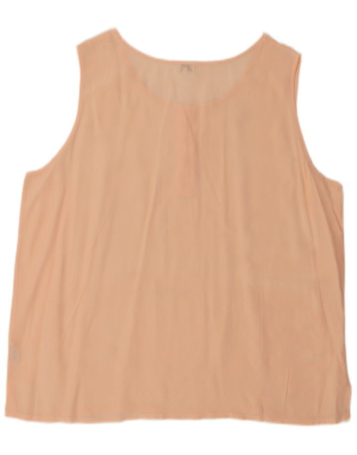 milano Womens Sleeveless Blouse Top IT 46 Large Pink Silk