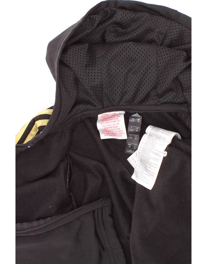 Adidas Boys Zip Hoodie Sweater 2-3 Years Black Polyester