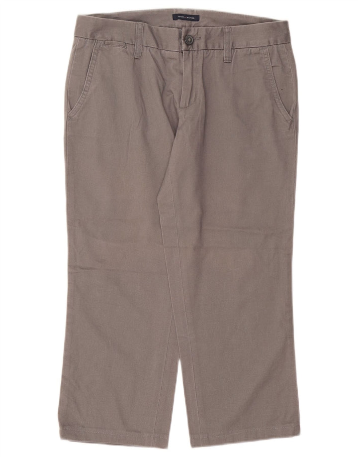 TOMMY HILFIGER Womens Straight Cropped Trousers US 4 Small W25 L22 Grey