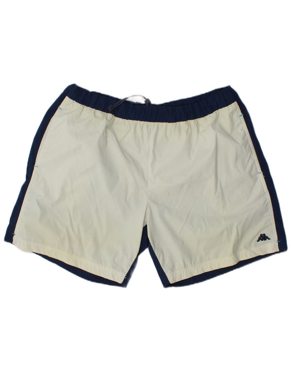 Kappa Mens Sport Shorts 2XL Off White Colourblock Polyamide Sports