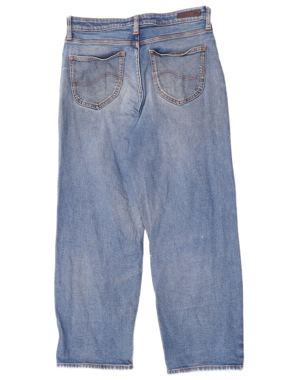 Lee Womens Crop Wide Leg Jeans W29 L26 Blue Cotton