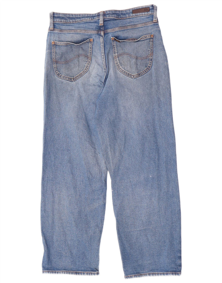 Lee Womens Crop Wide Leg Jeans W29 L26 Blue Cotton