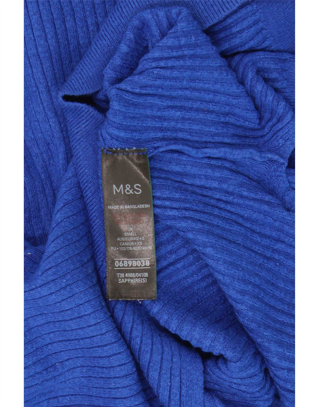 Marks & Spencer Womens Zip Neck Jumper Sweater UK 10 Small Blue Viscose