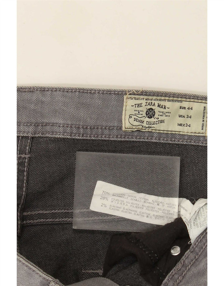 Zara Mens Slim Jeans EU 44 Large W34 L31 Grey Cotton