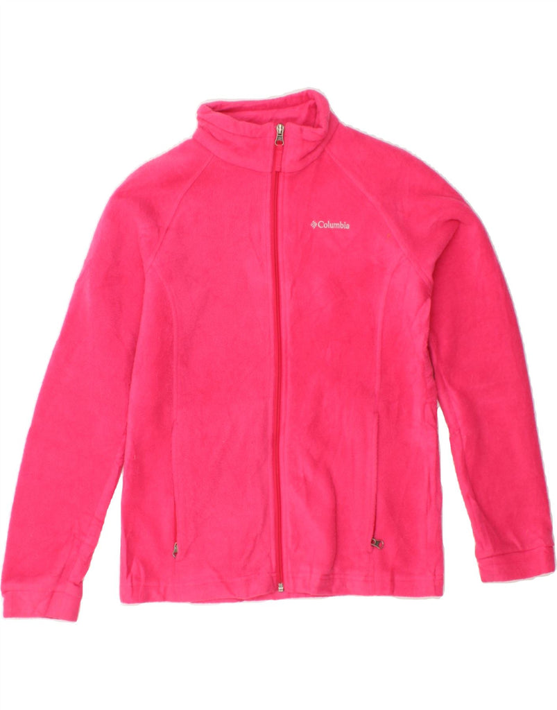 COLUMBIA Girls Fleece Jacket 12-13 Years Large Pink Polyester Vintage Columbia and Second-Hand Columbia from Messina Hembry 