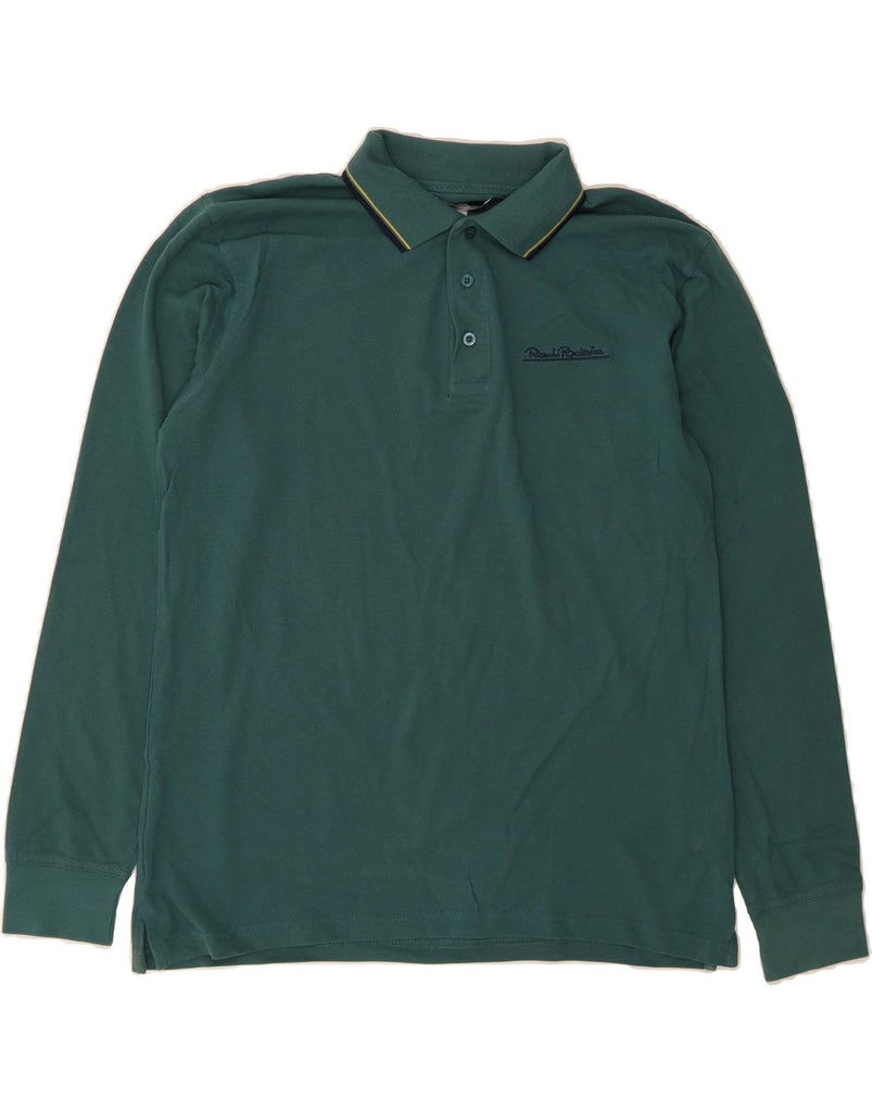 RENATO BALESTRA Mens Long Sleeve Polo Shirt XL Green Cotton Vintage Renato Balestra and Second-Hand Renato Balestra from Messina Hembry 