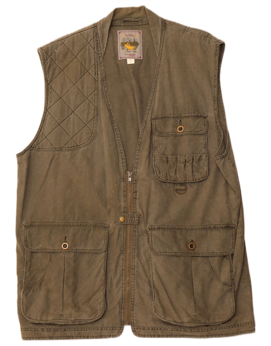 FRANKONIA JAGD  Mens Utility Gilet UK 40 Large Khaki Cotton