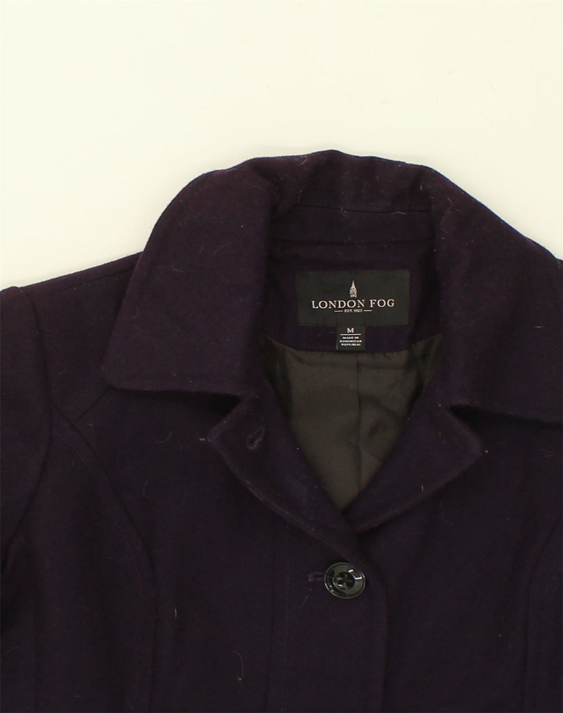 LONDON FOG Womens Overcoat UK 12 Medium Purple Wool | Vintage London Fog | Thrift | Second-Hand London Fog | Used Clothing | Messina Hembry 