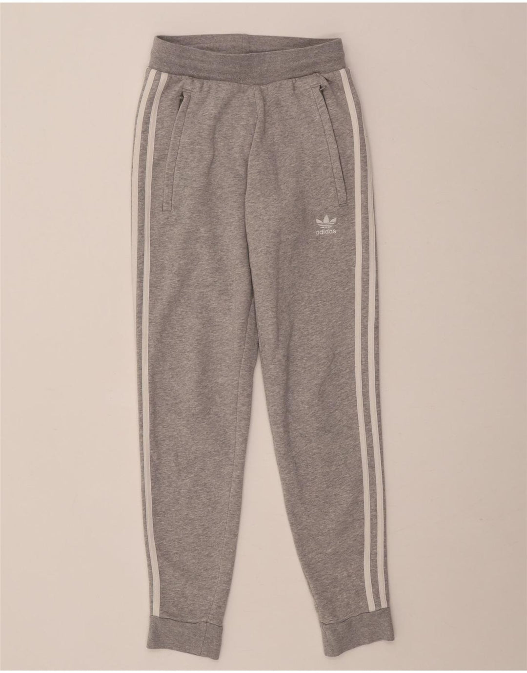 Adidas Womens Tracksuit Trousers Joggers Medium  Grey Flecked Cotton