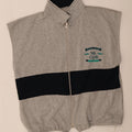 Vintage Mens Sleeveless Tracksuit Top Jacket XL Grey Colourblock