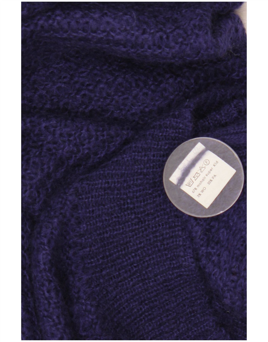 VINTAGE Womens Boat Neck Jumper Sweater UK 16 Large Navy Blue Mohair