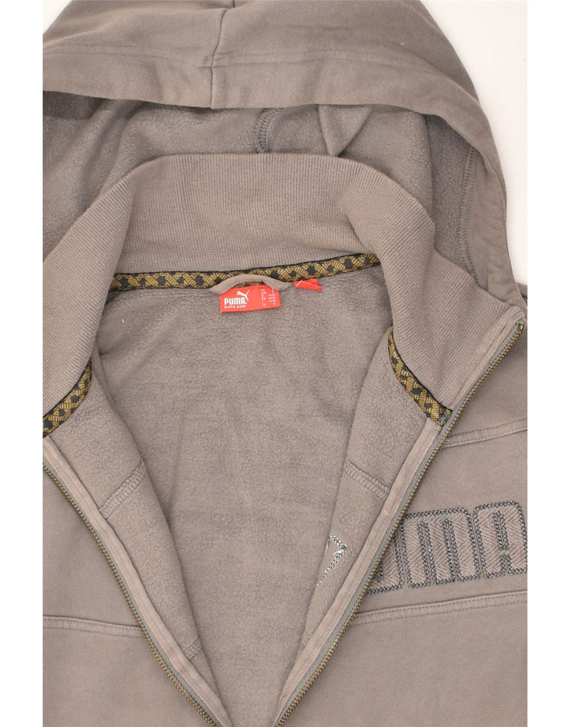 PUMA Mens Graphic Zip Hoodie Sweater Small Grey Cotton | Vintage Puma | Thrift | Second-Hand Puma | Used Clothing | Messina Hembry 