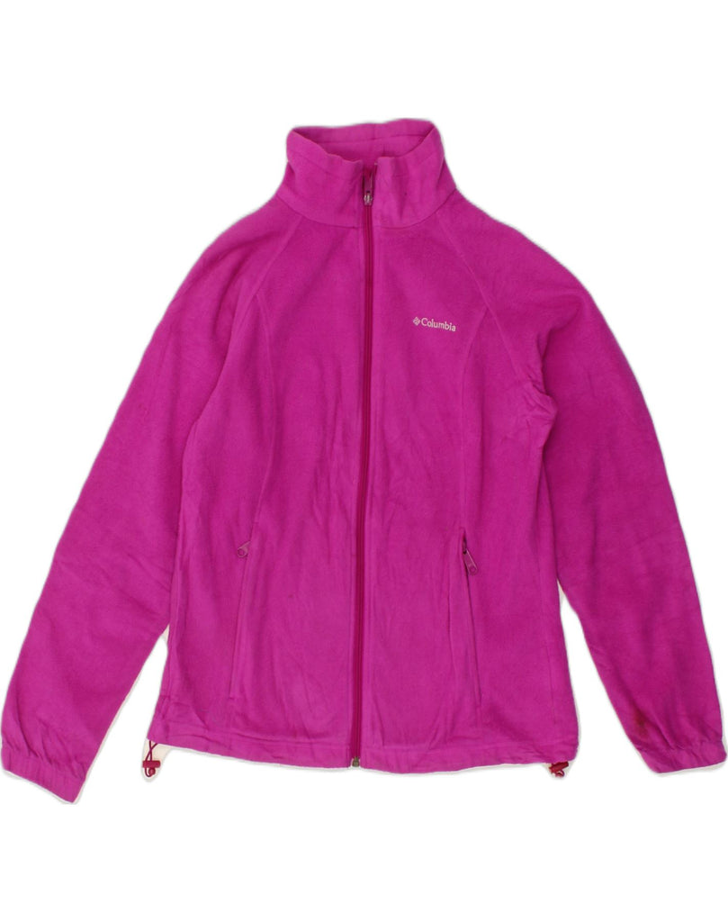 COLUMBIA Womens Fleece Jacket UK 14 Medium Pink Polyester | Vintage Columbia | Thrift | Second-Hand Columbia | Used Clothing | Messina Hembry 