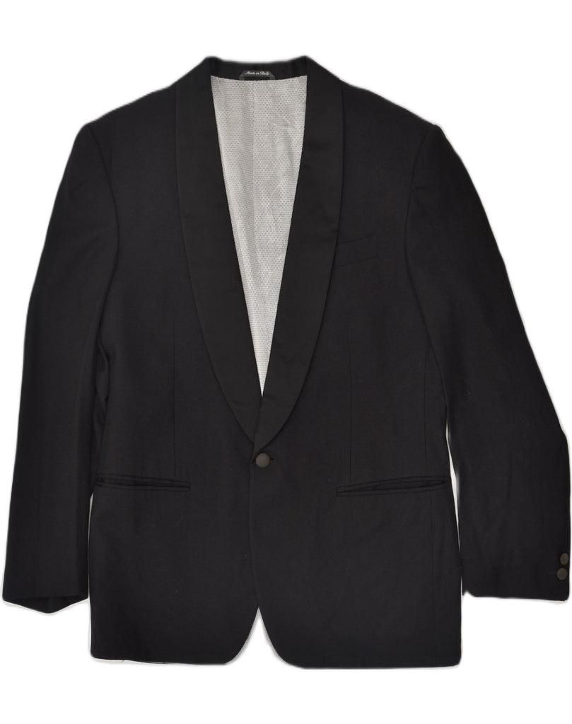 MORZOTTO Mens Principe 1 Button Blazer Jacket IT 50 Large Black | Vintage Morzotto | Thrift | Second-Hand Morzotto | Used Clothing | Messina Hembry 