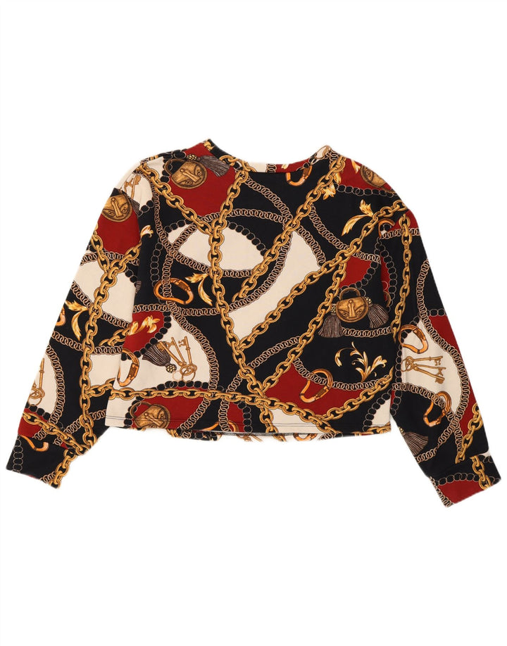 Zara Womens Oversized Abstract Pattern Blouse Top UK 10 Small Multicoloured