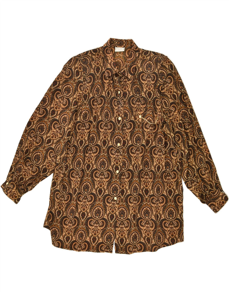 VINTAGE Womens Shirt Blouse IT 50 XL Brown Paisley Acetate Vintage Vintage and Second-Hand Vintage from Messina Hembry 