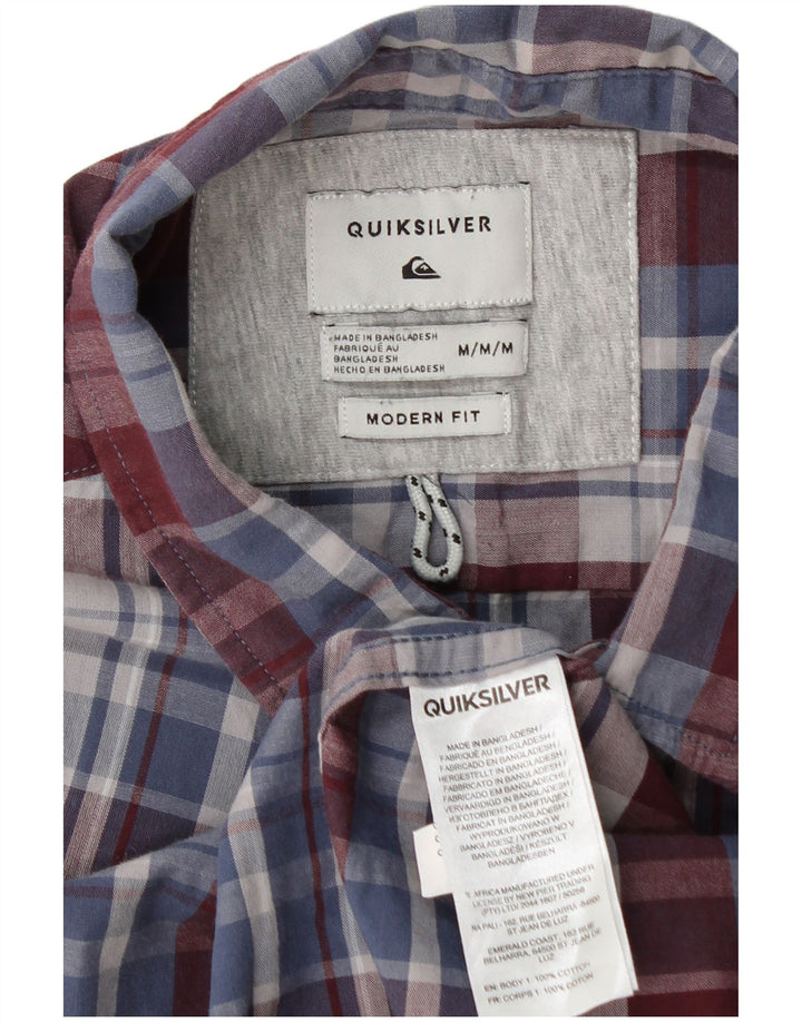 Quiksilver Mens Short Sleeve Shirt Medium Multicoloured Check Cotton