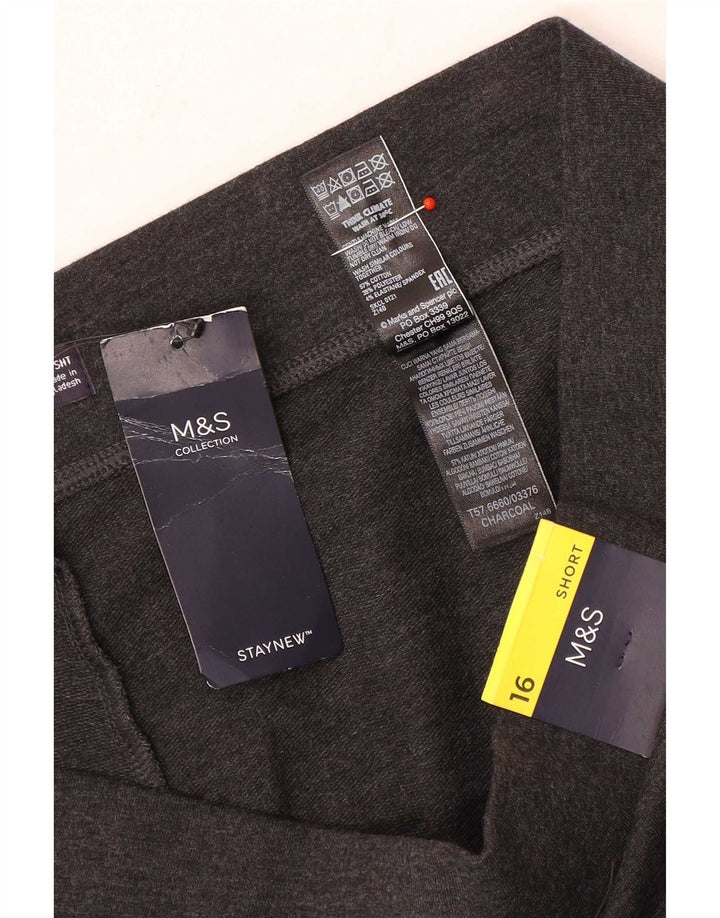 Marks & Spencer Womens Tracksuit Trousers UK 16 Large Grey Cotton