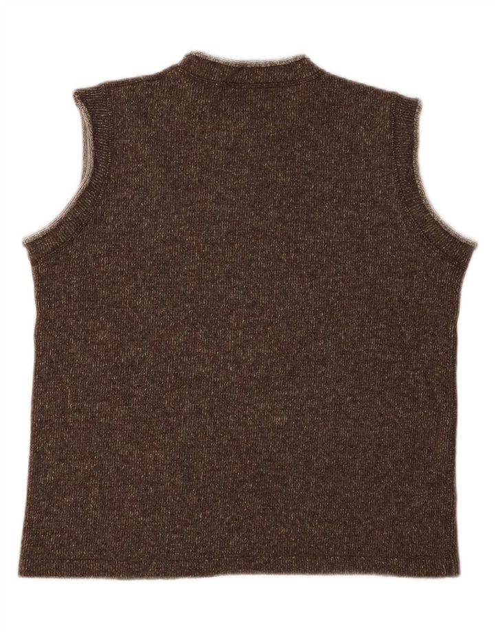 CIOE Womens Vest Tank Top UK 12 Medium Brown Flecked Wool